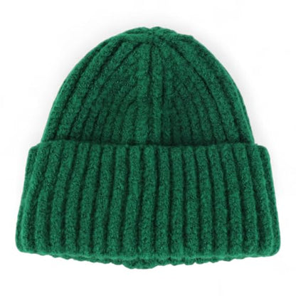 Heavyweight Thick Knit Warm Winter Beanie - color: Green