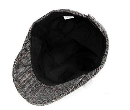 2 Pack Men's Cotton Flat Cap Ivy Gatsby Newsboy Hat - color: H