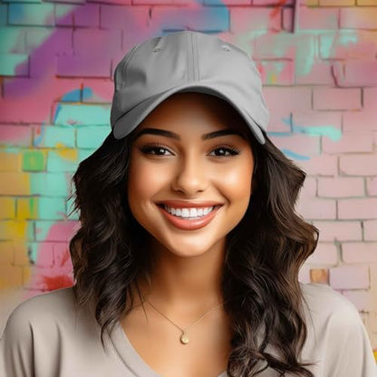 DALIX Baseball Cap Dad Hat Plain Men Women Cotton Adjustable Blank Unstructured Soft - color: Gray