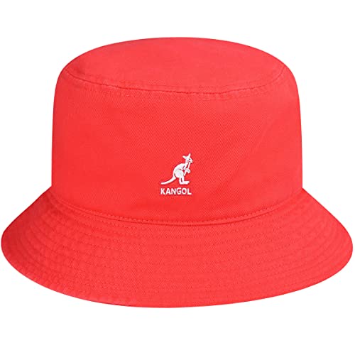 Kangol Washed Bucket Hat Lemon Sorbet - color: Cherry Glow, size: Large