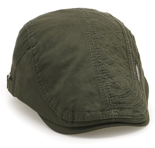 Initlove Mens Newsboy Cap Cotton Ivy Hat Beret Hats for Driving - color: A Green