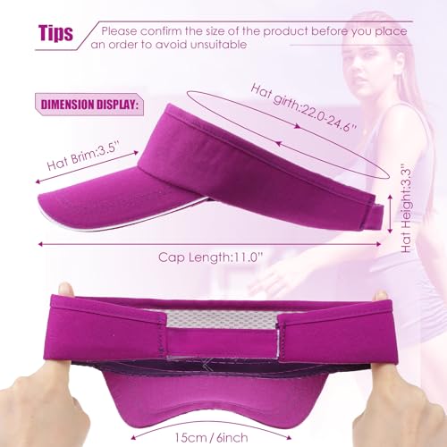 Bonuci 24 Pcs Visor Bulk for Women Sun Hat Visors for Men Tennis - color: Purple