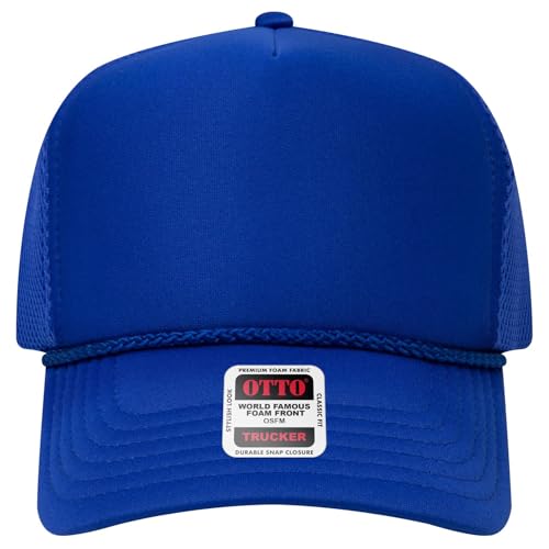 OTTO Cap 5 Panel High Crown Air Mesh Back Trucker Hat | Bulk Packs - color: 001 - Royal
