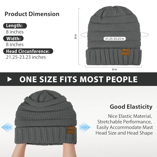 ZOORON Womens Winter Hat Slouchy Beanies for Women Cable Knit Beanie Hats - color: 1pack- Dark Gray