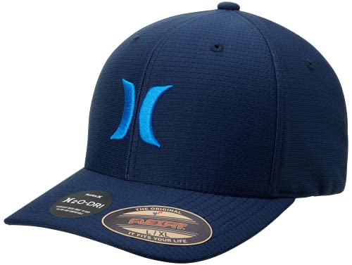 Hurley Mens Baseball Cap, H2O-Dri Stretch Fitted Hat with Curved Bill - color: Blue, size: Large-X-Large