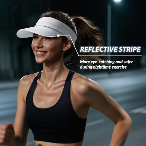 Sukeen Women's Adjustable Fit Runners Lightweight Comfort Performance Visor, Sports Sun Visor One Size Fits Most - color: White