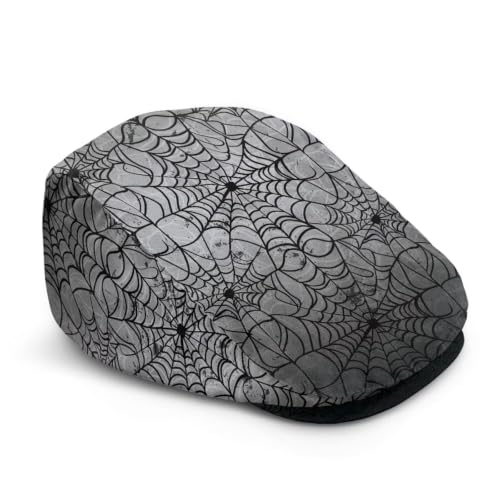Mens Womens Newsboy Flat Cap Beret Hat Ivy Irish Gatsby Driving Cabbie Hat Lightweight Summer for Golf - color: 3d Spider Web