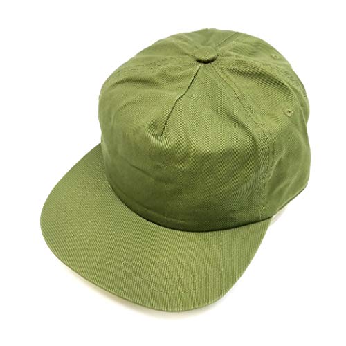 Quality 5 Panel Mid Crown Cotton Vintage Painters Hat Buckle Strap Adjustable Men Women Unisex Flat Visor #2015 - color: Olive