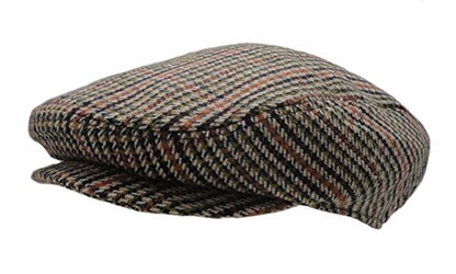 Wonderful Fashion Men's Classic Herringbone Tweed Wool Blend Newsboy Ivy Hat (Large/X-Large, Charcoal) - color: Brown-green, size: Large-X-Large