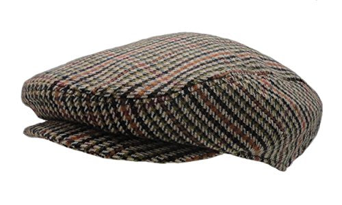 Wonderful Fashion Men's Classic Herringbone Tweed Wool Blend Newsboy Ivy Hat (Large/X-Large, Charcoal) - color: Brown-green, size: Large-X-Large