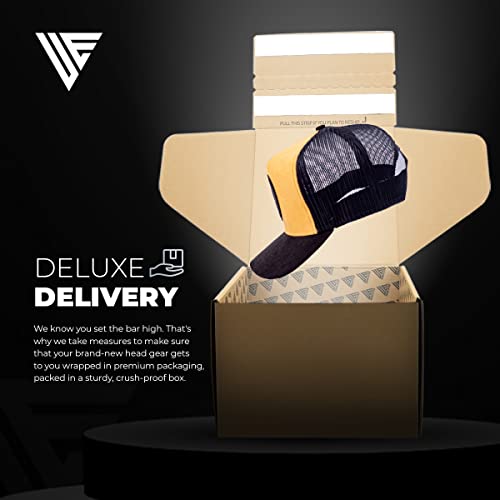 Urban Effort Trucker Hat for Men & Women, Mesh Back Baseball Cap, 5 Panel - color: Black + Gold, style: Mesh Back