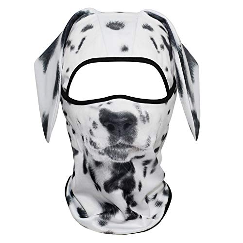 WTACTFUL 3D Animal Ears Balaclava, Breathable Face Mask for Halloween - color: Dalmatian Mss-02
