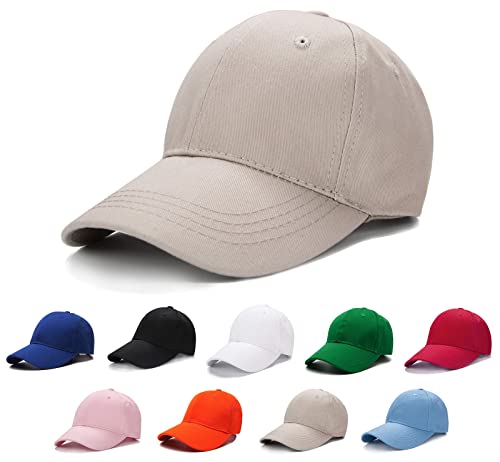 Edoneery Kids Baseball Hat, Adjustable Cotton Cap - color: Khaki, style: 3-8 Years