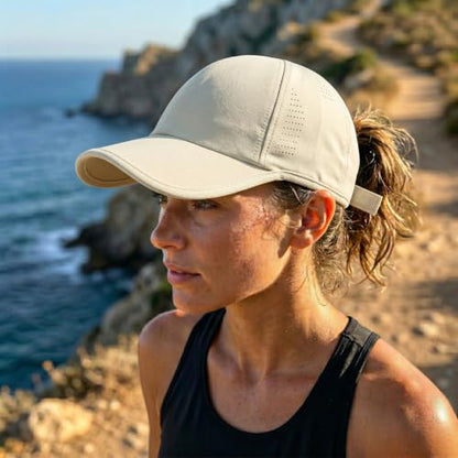 HH HOFNEN Quick Dry Baseball Hat Unstructured Athletic Golf Cap Women Men - color: 3-beige+pink+olivegreen