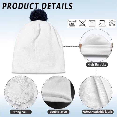 Cute Winter Hats for Women Cold Weather Knit Beanies for Women with Pom Pom - color: Dog Paw Print