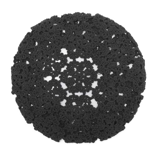 ZLYC Women Cotton Slouchy Crochet Beret Handmade Cutout Floral Beanie Hat - color: Floral Gray