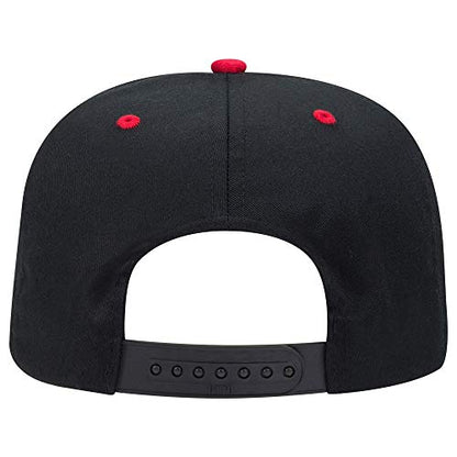 OTTO 6 Panel Pro Style Cotton Blend Twill Cap - color: Red/Blk