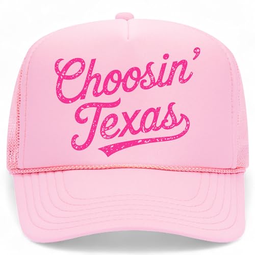 BROTHER TRUCKERS Choosin' Texas Distressed Mesh Back Hat - color: Pink