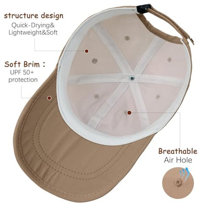 ZOORON Soft Brim Baseball Cap Low Profile Unstructured Dad Hat, Adjustable Washer Friendly Sport Hats for Golf Running - color: 1pack-brown