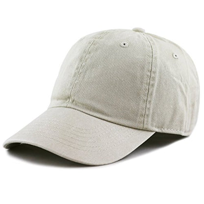 The Hat Depot 100% Cotton Pigment Dyed Low Profile Dad Hat Six Panel Cap - color: 1. Sand