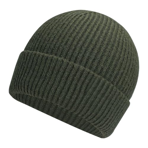 Oversize XXL Winter Beanie Knit Hat for Men - color: E1-army Green