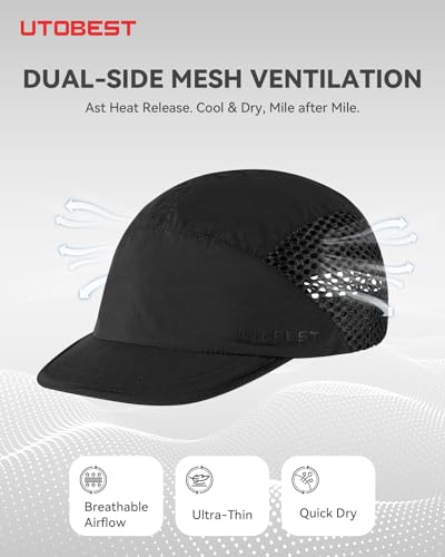 UTOBEST Race Day Performance Running Cap for Men Women - color: Black