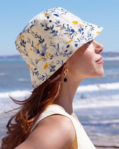 Bucket Hat for Men Women Funny Holiday Fishing Hat Cute Fisherman Cap - color: Flowers1