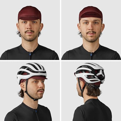 GripGrab Summer Cycling Cap - UV Protection Under-Helmet Bicycle Visor Hat - color: Dark Red, size: Small-Medium
