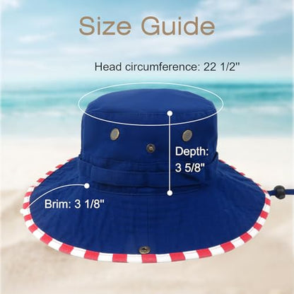 Bucket Hat UV Protection Sun Hat, Boonie Fishing Safari Hats for Outdoors - color: Flag Royal Blue