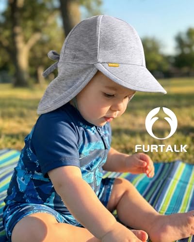 FURTALK Baby Sun Hat UPF 50+ UV Ray Sun Protection Cotton Toddler Hats for Boys Girls - color: Grey, size: 6-24 Months