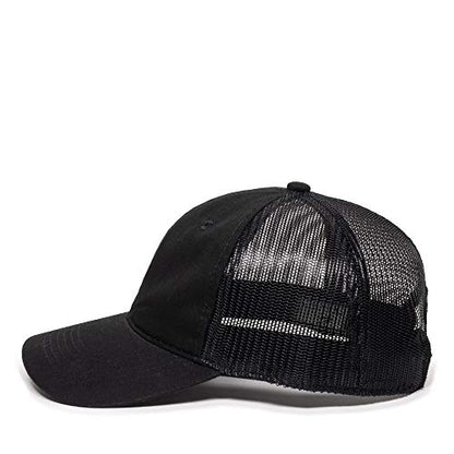 Outdoor Cap Garment Washed Meshback Cap - color: Black