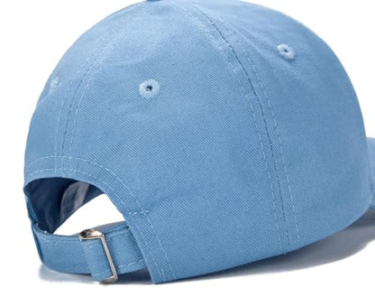 Edoneery Kids Baseball Hat, Adjustable Cotton Cap - color: Blue, style: 9-14 Years