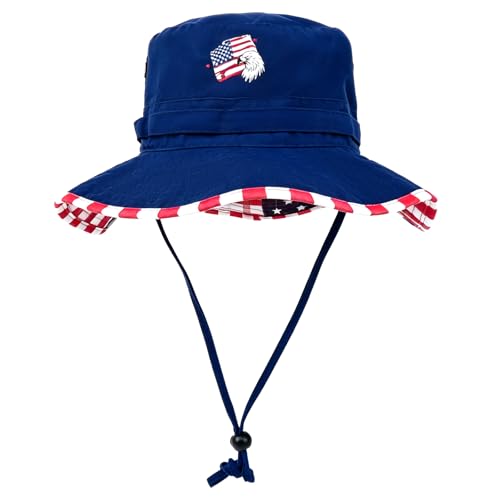 Bucket Hat UV Protection Sun Hat, Boonie Fishing Safari Hats for Outdoors - color: Flag Royal Blue