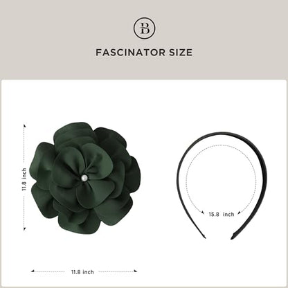 BABEYOND Fascinators Hats for Women Layered Flower Tea Party Derby Hats - color: Dark Green