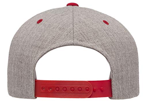 Flexfit Unisex Adult Yp Classics Premium Snapback Cap – 2-Tone - color: Heather/Red