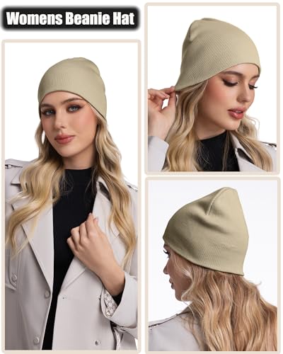 100% Cotton Beanie Hat Cuffless Beanies Warm Knit Winter Skull Cap - color: 1pcs-khaki