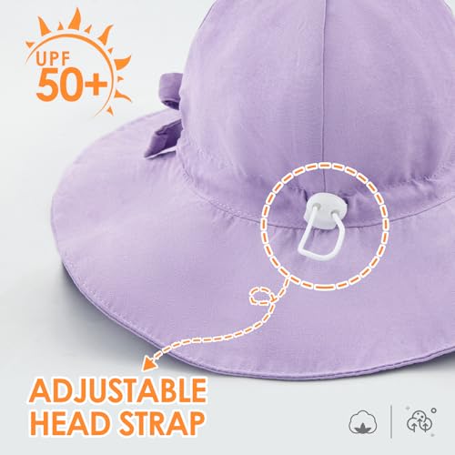 BAVST Baby Sun Hat Girls Floppy Bucket Hat Summer Toddler Outdoor Cap for Swim Beach - color: Purple, size: 2-4T