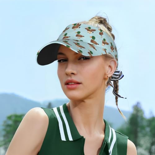 Leopard Print Sunscreen Visor Cap Adjustable Empty Top Outdoor Sports Hat - color: 3