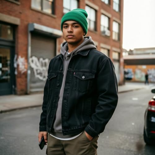 DRESHOW Winter Beanie for Women Men Fleece Lined Slouchy Knit Thick Beanies - color: 1 Pack Knit Beanie Hat: Emerald Green