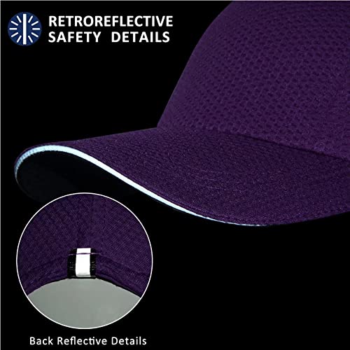 GADIEMKENSD Women's Race Day Running Cap Performance Mesh Hat - Excellent Ventilation, Lightweight, Reflective Safety - color: Dark Purple