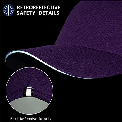 GADIEMKENSD Women's Race Day Running Cap Performance Mesh Hat - Excellent Ventilation, Lightweight, Reflective Safety - color: Dark Purple