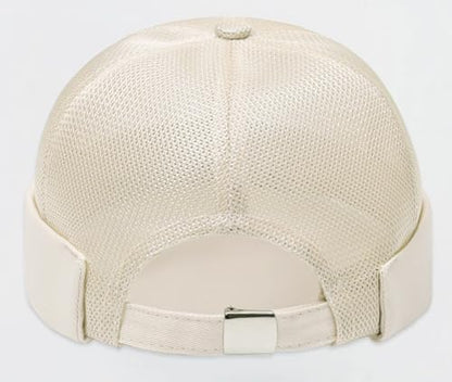 DIYDECAL Mens Mesh Brimless Cap,Summer Skullcap Docker Beanie Hat - color: Beige