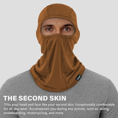 Summer Cooling Balaclava UPF 50+ Full Face Cover Lightweight for Men Women - color: Orange