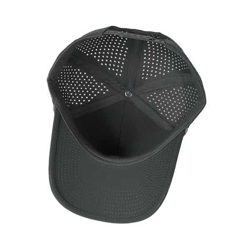 HH HOFNEN Quick Dry Baseball Cap Snapback Golf Trucker Hat for Men Women - color: #1 Dark Gray