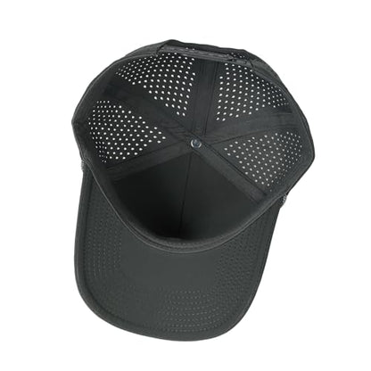 HH HOFNEN Quick Dry Baseball Cap Snapback Golf Trucker Hat for Men Women - color: #3 Black+gray+darkgray