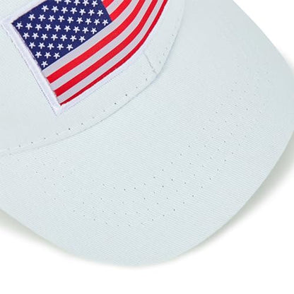 Durio Toddler Baseball Hat Adjustable Kids Hat for Boys Ages 3-8 - color: White Flag