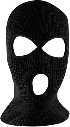 3-Hole Knit Balaclava Ski Mask, Full Face Cover