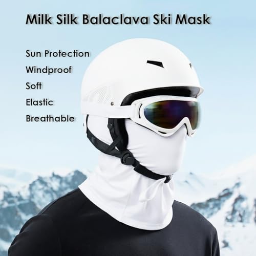 Ski Mask Balaclava Motorcycle Summer Face Mask Shiesty Mask for Men Women - color: A White + White