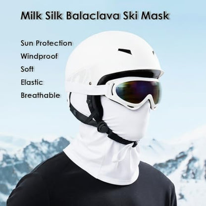 Ski Mask Balaclava Motorcycle Summer Face Mask Shiesty Mask for Men Women - color: A White + White