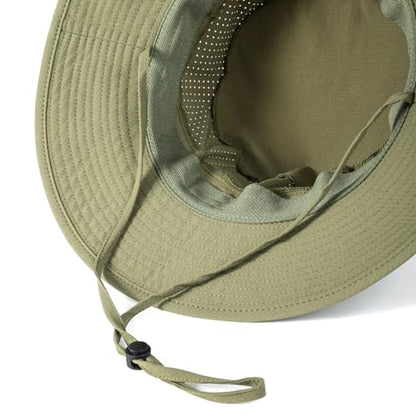 VOBOOM Unisex Wide Brim UV Protection Fishing Sun Hat - color: Green